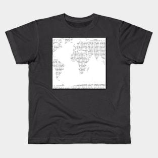 World map in Binary code Kids T-Shirt